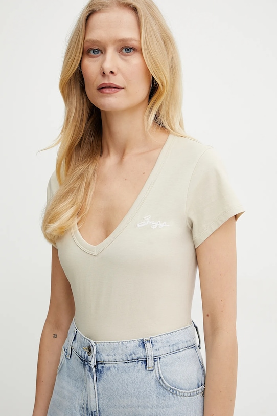 Хлопковая футболка Boss Orange, бежевый 
Хлопковая футболка Boss Orange, бежевый