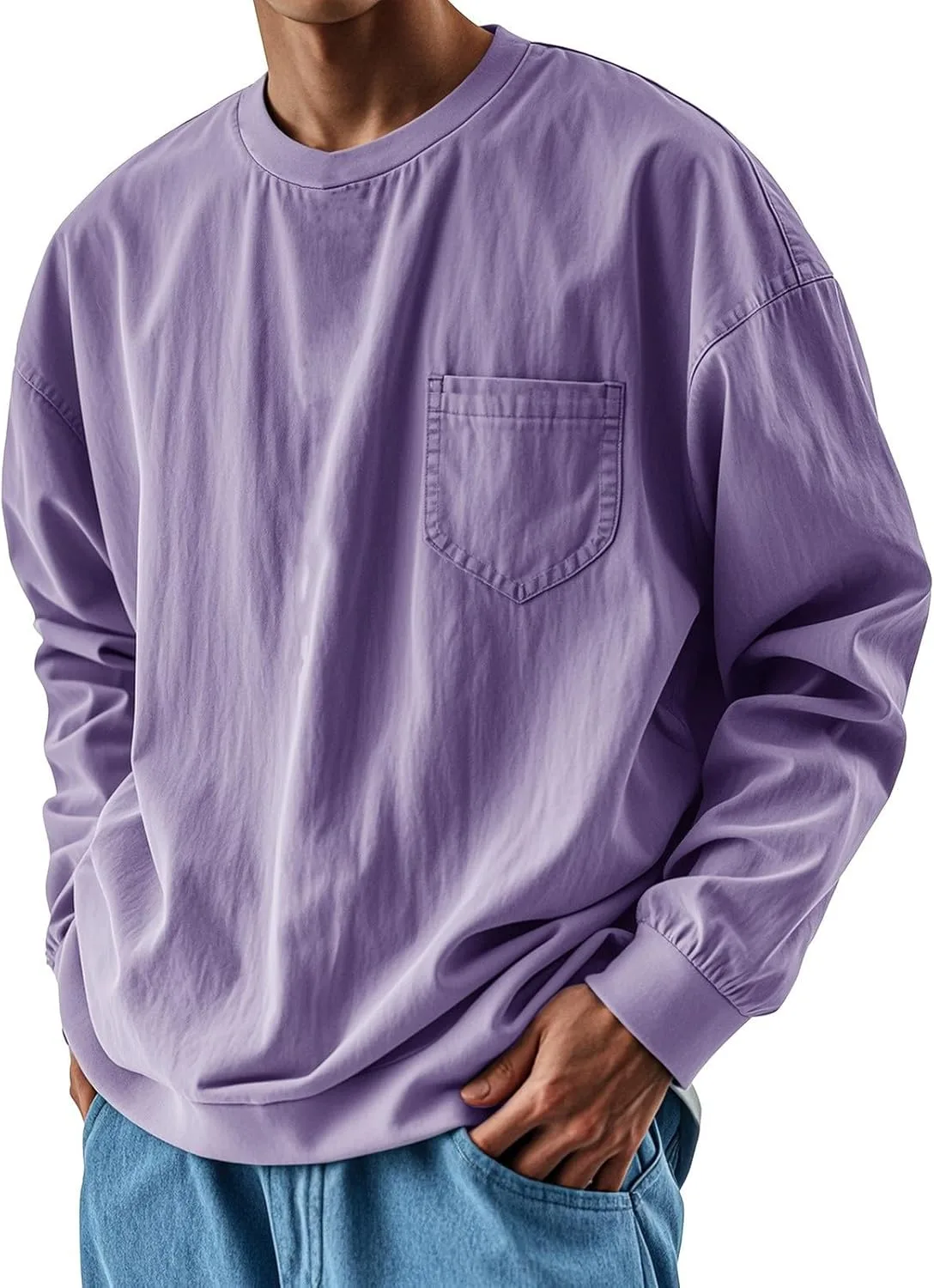 Мужская футболка Casual Oversized с длинным рукавом и карманом QWKLEAJ
Мужская футболка Casual Oversized с длинным рукавом и карманом QWKLEAJ