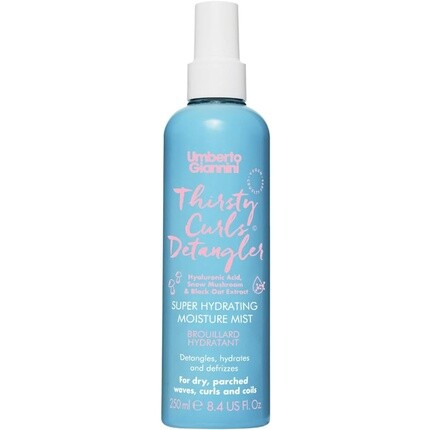 Umberto Giannini Thirsty Curls Detangler Суперувлажняющий увлажняющий спрей 250 мл Веганский несмываемый кондиционер-спрей 
Umberto Giannini Thirsty Curls Detangler Суперувлажняющий увлажняющий спрей 250 мл Веганский несмываемый кондиционер-спрей
