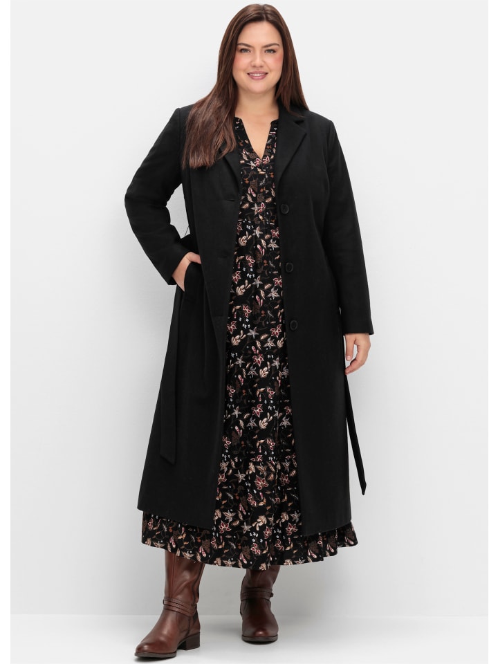 Зимнее пальто sheego, черный
Зимнее пальто sheego, черный