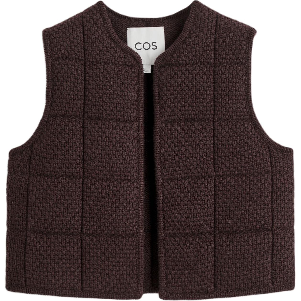 COS Женские жилетки, темно-коричневые, с круглым вырезом, умеренная посадка
COS Женские жилетки, темно-коричневые, с круглым вырезом, умеренная посадка