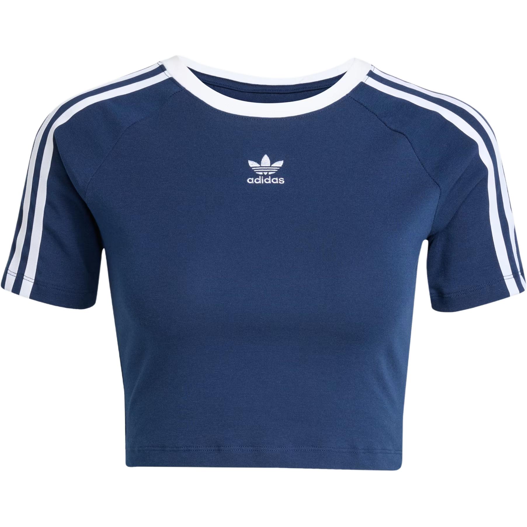 Футболка кроп с тремя полосками Adidas, индиго
Футболка кроп с тремя полосками Adidas, индиго