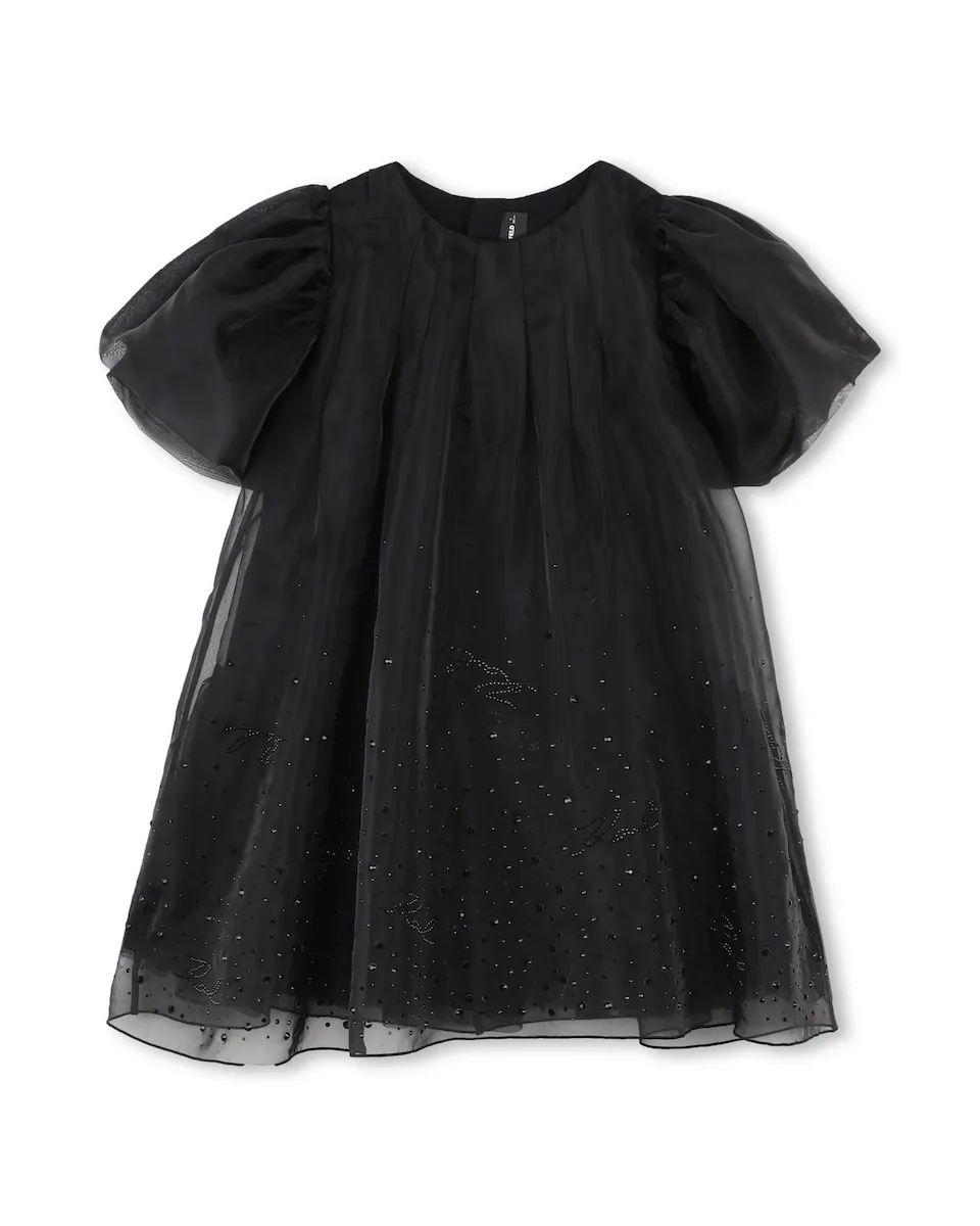 Детское платье черного цвета с коротким рукавом Karl Lagerfeld Kids
Детское платье черного цвета с коротким рукавом Karl Lagerfeld Kids