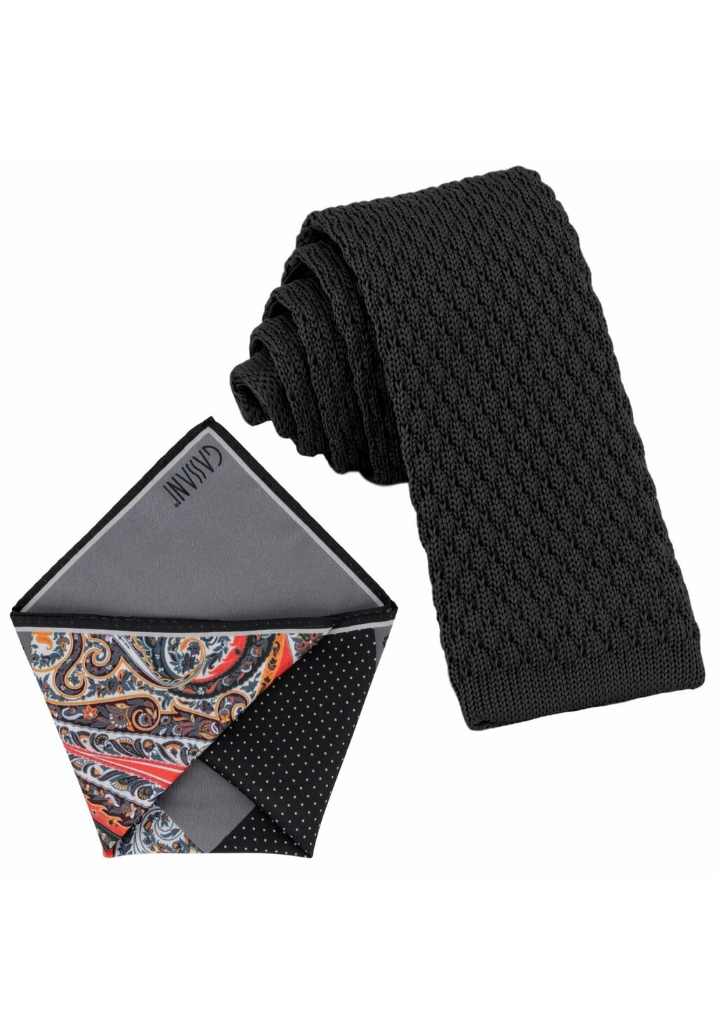 Нагрудный платок CRAVATTA MAGLIA & ARTEQUATTRO SET Gassani, цвет schwarz | platin grau orange paisley gemustert
Нагрудный платок CRAVATTA MAGLIA & ARTEQUATTRO SET Gassani, цвет schwarz | platin grau orange paisley gemustert