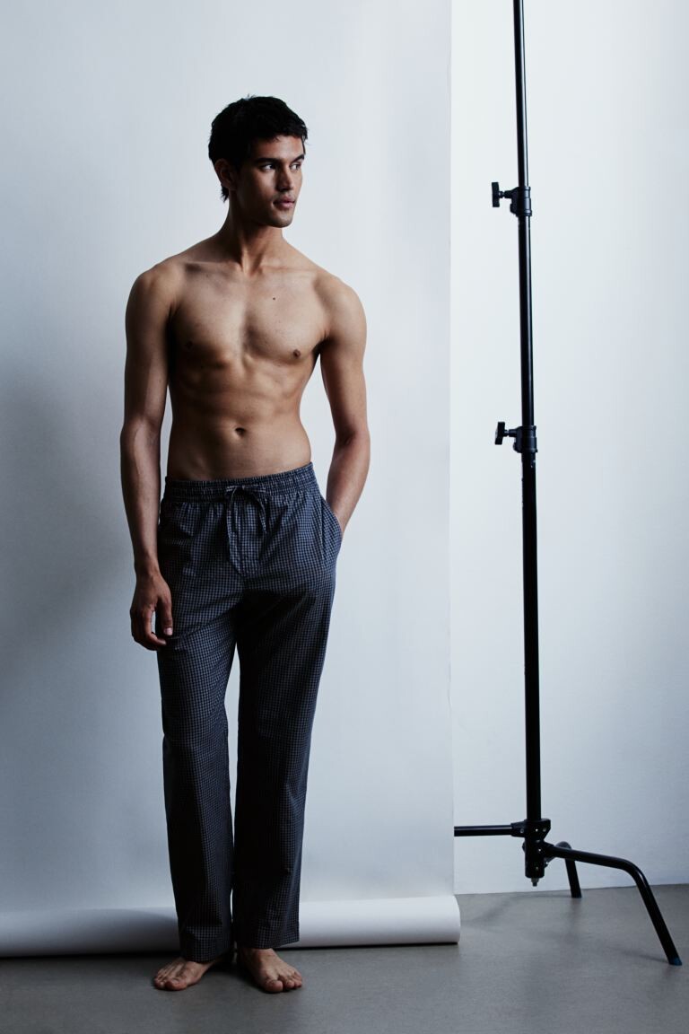 Брюки из поплина свободного кроя H&M, синий
Брюки из поплина свободного кроя H&M, синий