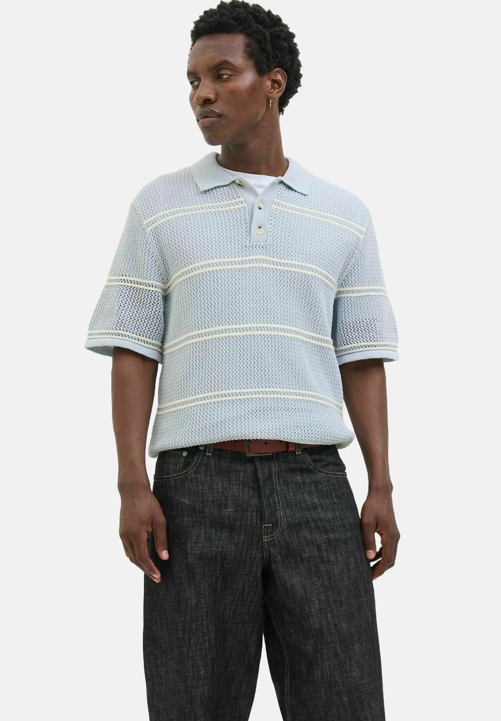 Рубашка поло GESTRICKTES Jack & Jones, светло-голубой 
Рубашка поло GESTRICKTES Jack & Jones, светло-голубой