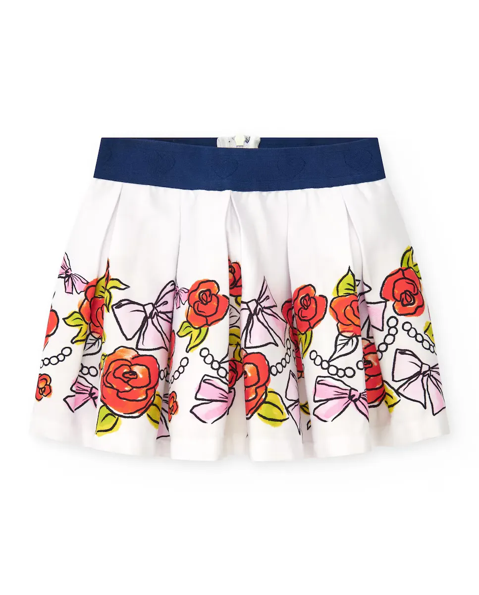 Юбка для девочки с цветочным принтом и контрастным эластичным поясом Tuc tuc, белый
Юбка для девочки с цветочным принтом и контрастным эластичным поясом Tuc tuc, белый