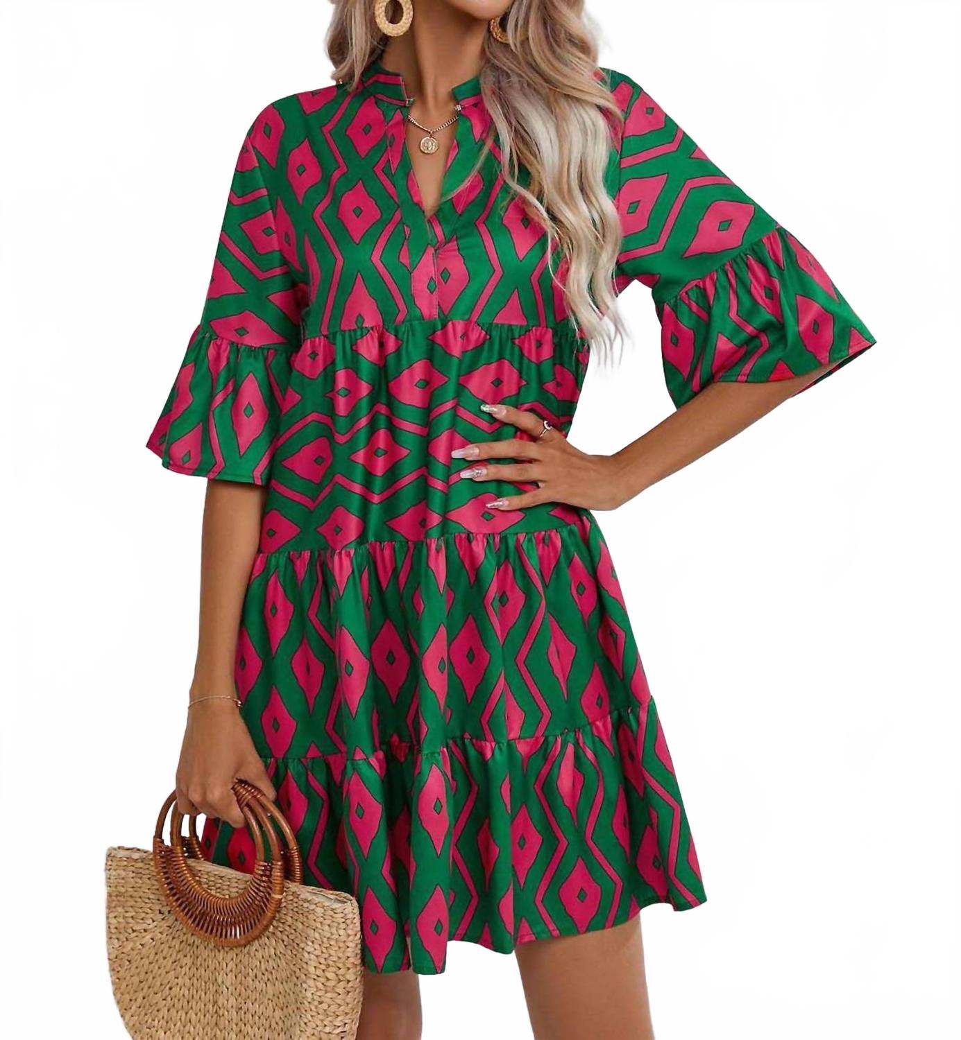 V-образный вырез короткое платье в зеленом и розовом цветах Lovesoft
V-образный вырез короткое платье в зеленом и розовом цветах Lovesoft