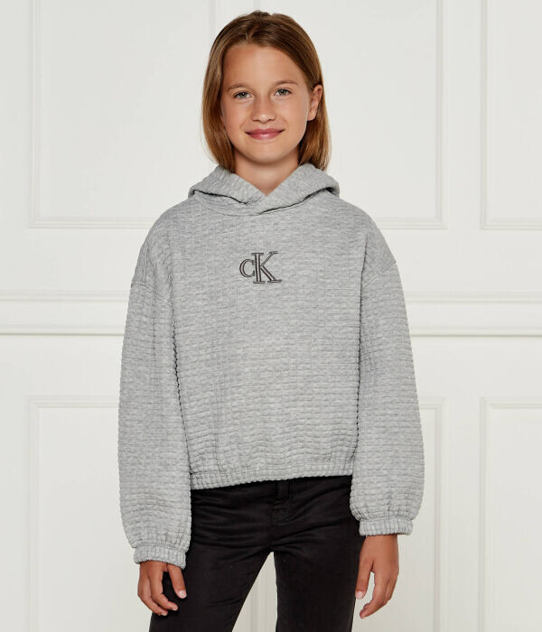 Толстовка детская Calvin Klein Jeans с вафельной фактурой, серый 
Толстовка детская Calvin Klein Jeans с вафельной фактурой, серый