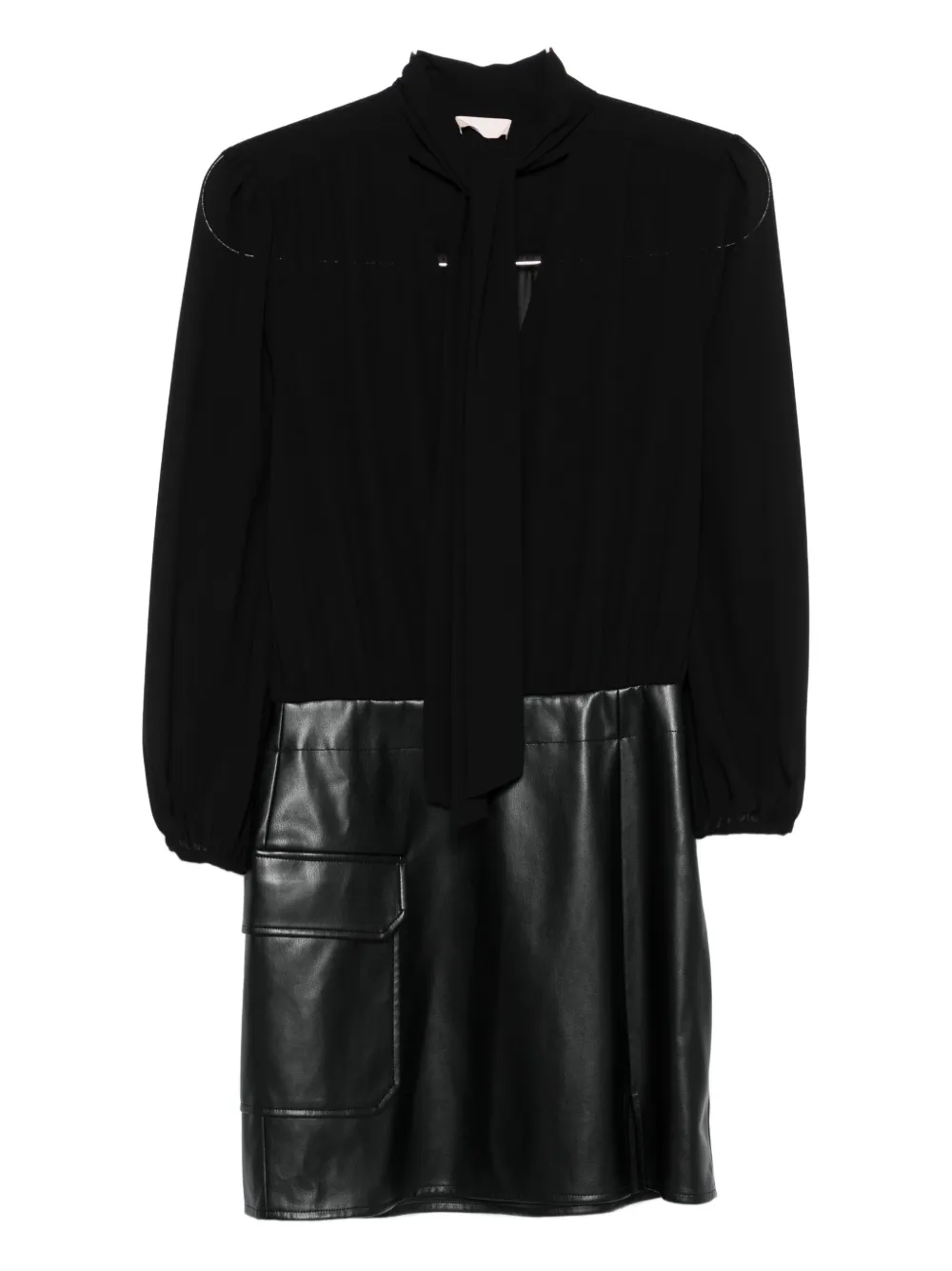 Платье с кожаными вставками и завязкой на шее LIU JO, черный
Платье с кожаными вставками и завязкой на шее LIU JO, черный