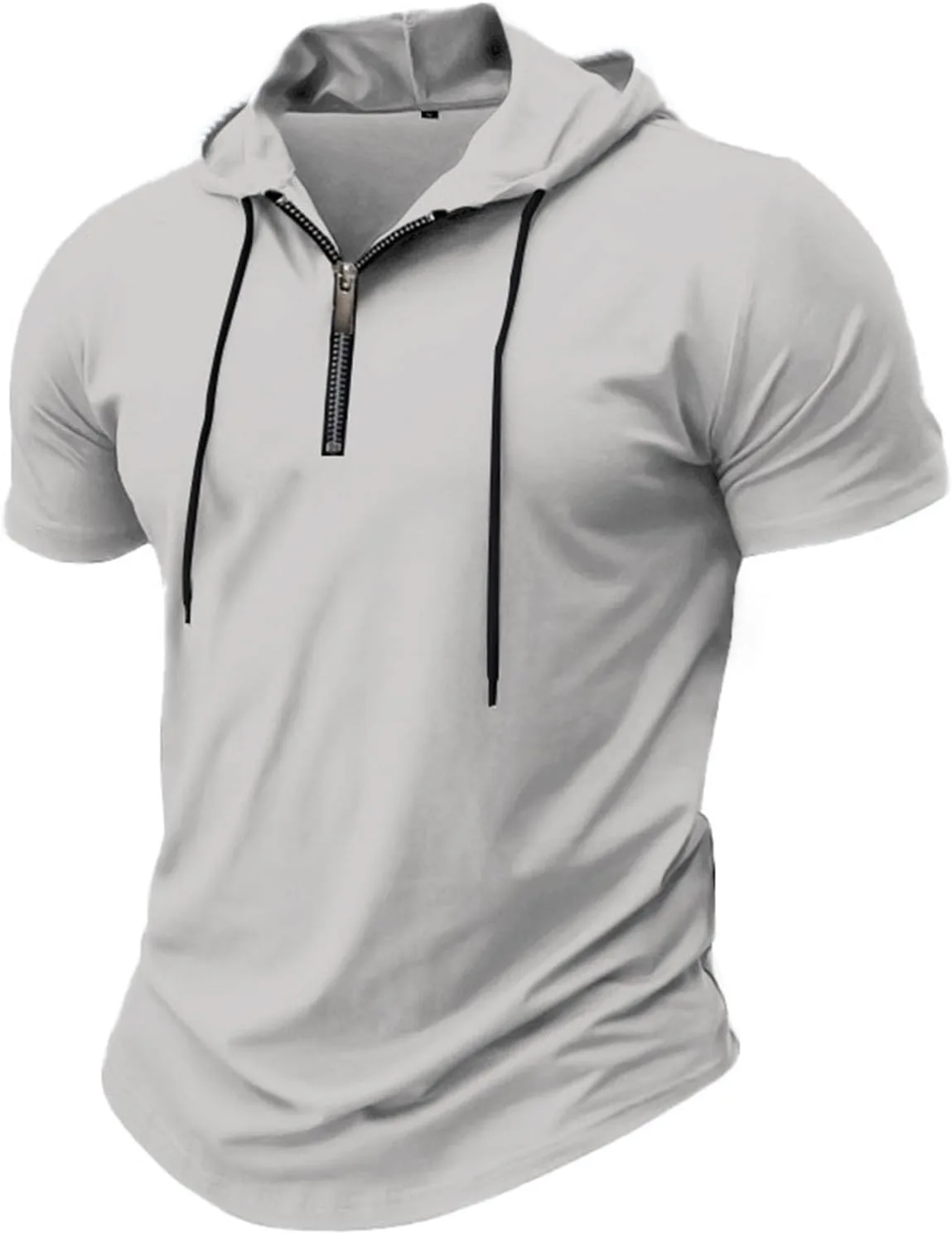 Мужская футболка-худи с коротким рукавом и молнией на четверть
Мужская футболка-худи с коротким рукавом и молнией на четверть