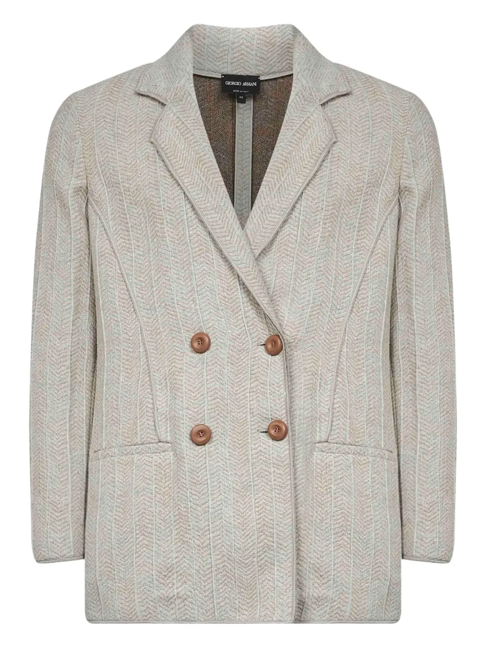 Двубортный блейзер с шевронным узором GIORGIO ARMANI, серый
Двубортный блейзер с шевронным узором GIORGIO ARMANI, серый