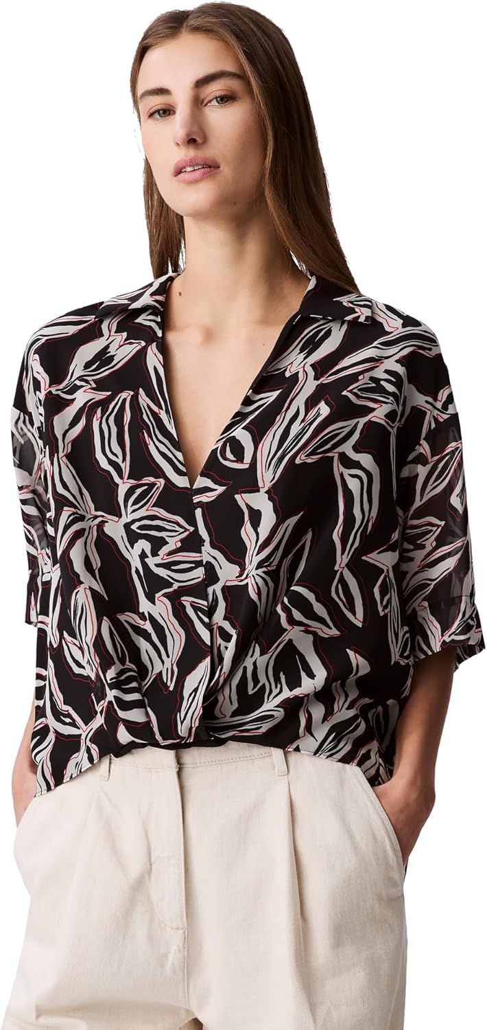 Женский шифоновый топ с принтом Calvin Klein, Black
Женский шифоновый топ с принтом Calvin Klein, Black