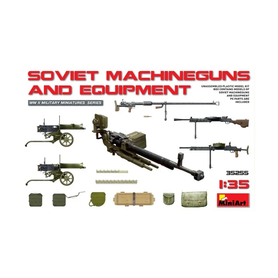 Советские пулеметы и оборудование, WWII Military Miniatures Series (1:35) (MiniArt Models)
Советские пулеметы и оборудование, WWII Military Miniatures Series (1:35) (MiniArt Models)