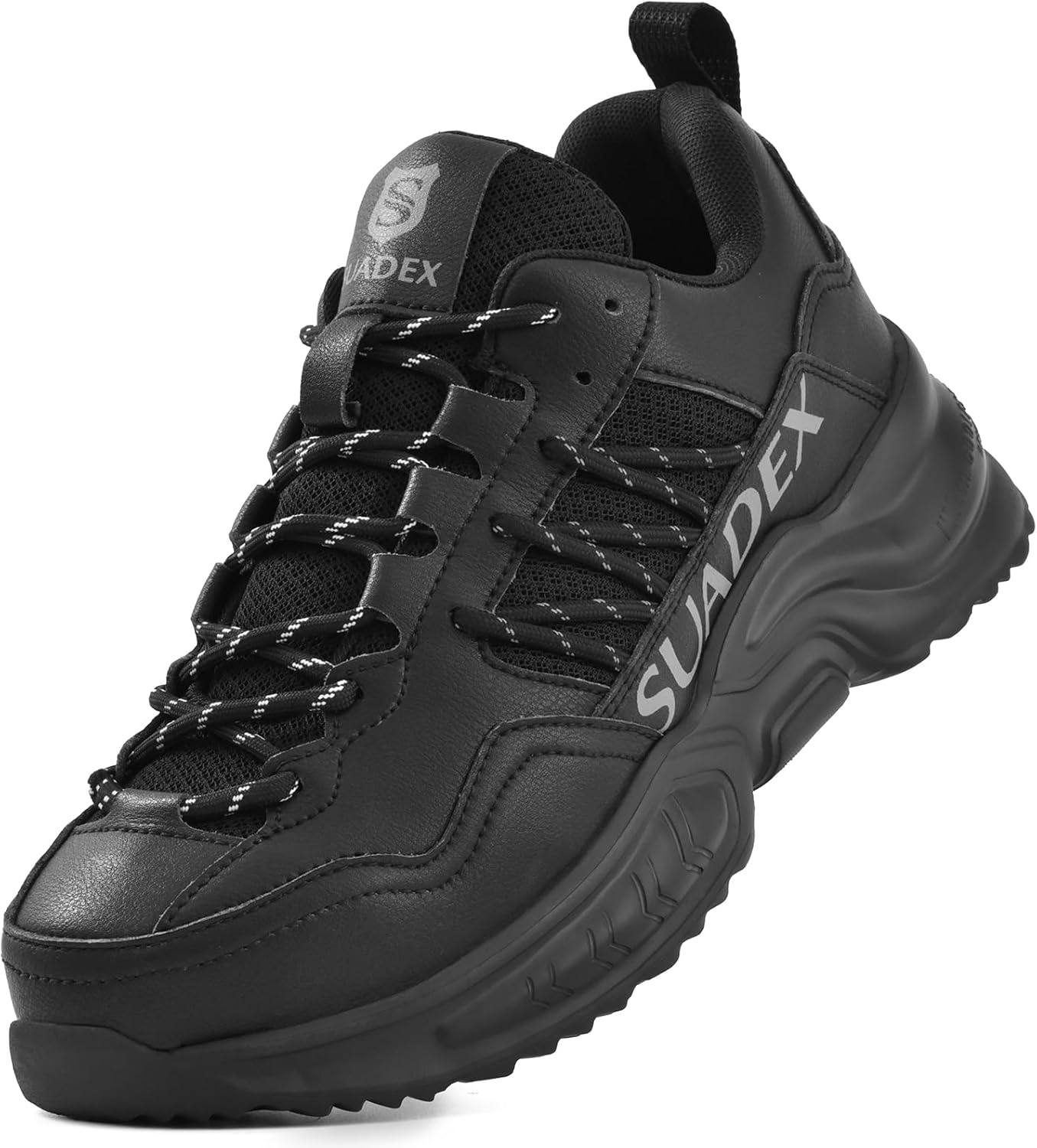 Кроссовки с стальным носком SUADEX для мужчин и женщин, неразрушимые, легкие защитные обувь, стойкие к проколам, с композитным носком, черный
Кроссовки с стальным носком SUADEX для мужчин и женщин, неразрушимые, легкие защитные обувь, стойкие к проколам, с композитным носком, черный