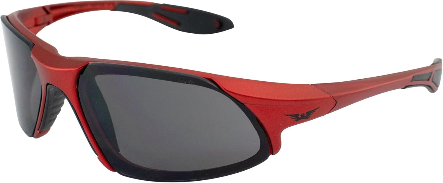 Защитные солнцезащитные очки для езды на мотоцикле Global Vision Code-8 для женщин и мужчин, комплект из 2 штук, металлизированная красная оправа с дымчатыми линзами, соответствуют стандарту безопасности ANSI Z87.1, Red-smoke
Защитные солнцезащитные очки для езды на мотоцикле Global Vision Code-8 для женщин и мужчин, комплект из 2 штук, металлизированная красная оправа с дымчатыми линзами, соответствуют стандарту безопасности ANSI Z87.1, Red-smoke