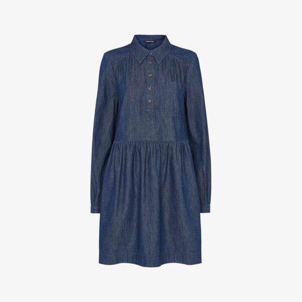 Платье мини winnie из денима с длинными рукавами и шамбре Whistles, синий
Платье мини winnie из денима с длинными рукавами и шамбре Whistles, синий