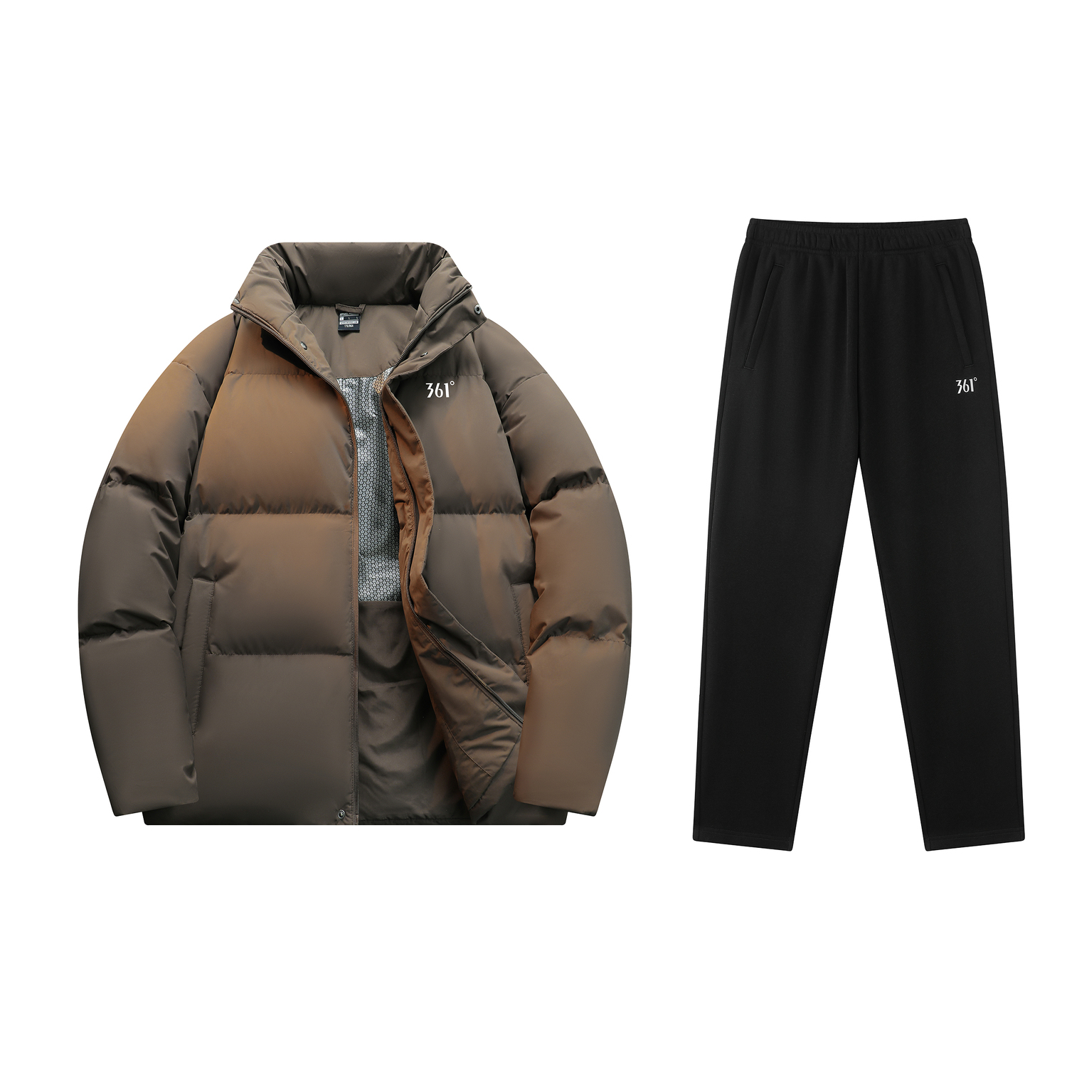 Повседневная спортивная одежда Unisex с воротником стойкой умеренная 361°, smoke coffee color down jacket+черный fleece-lined casual pants
Повседневная спортивная одежда Unisex с воротником стойкой умеренная 361°, smoke coffee color down jacket+черный fleece-lined casual pants