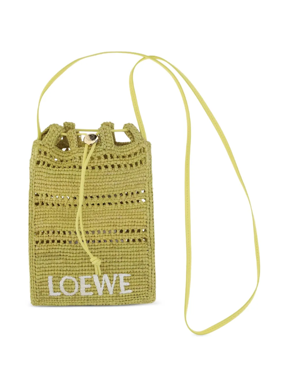 Сумка на плечо из рафии с кулиской Loewe, желтый
Сумка на плечо из рафии с кулиской Loewe, желтый