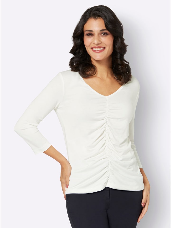 Рубашка с рукавами 3/4 цвета экрю creation L
Рубашка с рукавами 3/4 цвета экрю creation L