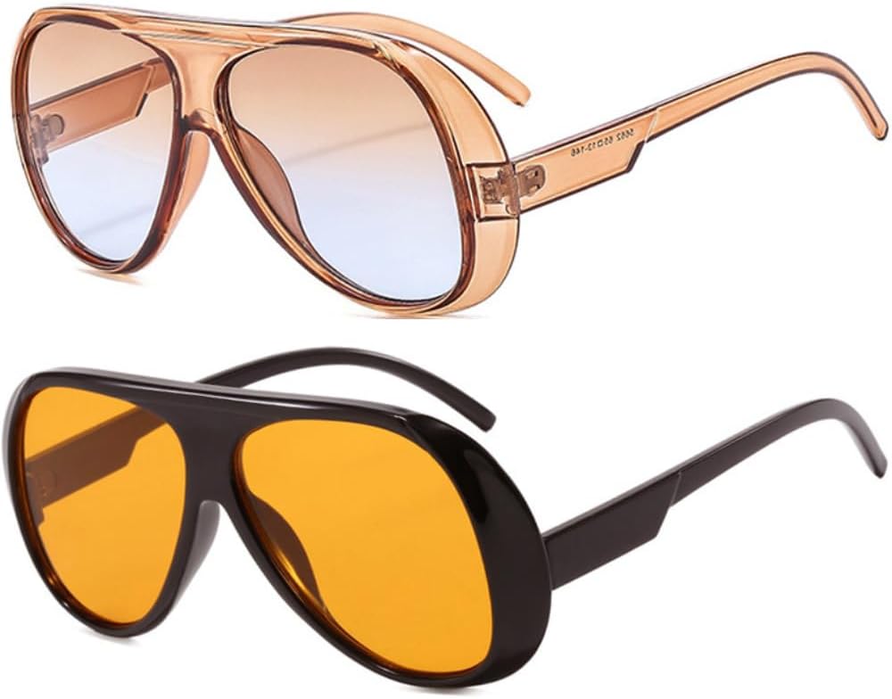Модные ретро-солнцезащитные очки-авиаторы большого размера для женщин и мужчин, винтажные, в стиле 70-х, с крупной оправой, защитой от УФ-излучения UV400, модель BS2500 BAODAREN, 2 Pack (Brown Gradient Blue Lens+orange Lens)
Модные ретро-солнцезащитные очки-авиаторы большого размера для женщин и мужчин, винтажные, в стиле 70-х, с крупной оправой, защитой от УФ-излучения UV400, модель BS2500 BAODAREN, 2 Pack (Brown Gradient Blue Lens+orange Lens)