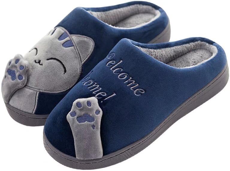Теплые домашние тапочки Zonkacen с антискользящей подошвой для женщин и мужчин с милым рисунком кота, темно-синий
Теплые домашние тапочки Zonkacen с антискользящей подошвой для женщин и мужчин с милым рисунком кота, темно-синий