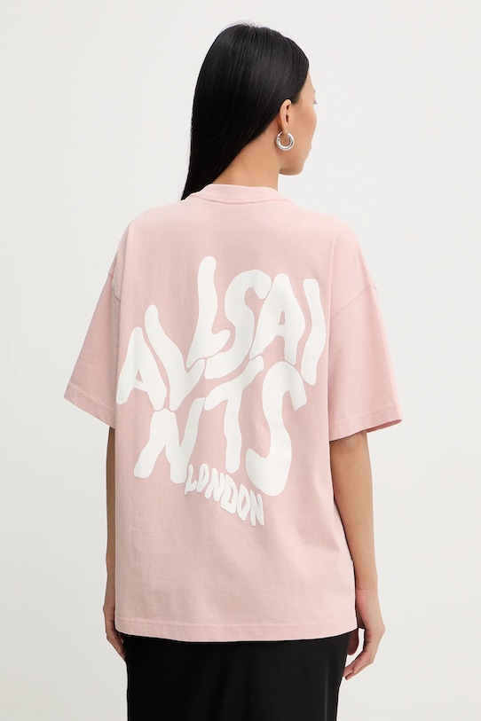 Хлопковая футболка AllSaints, розовый
Хлопковая футболка AllSaints, розовый