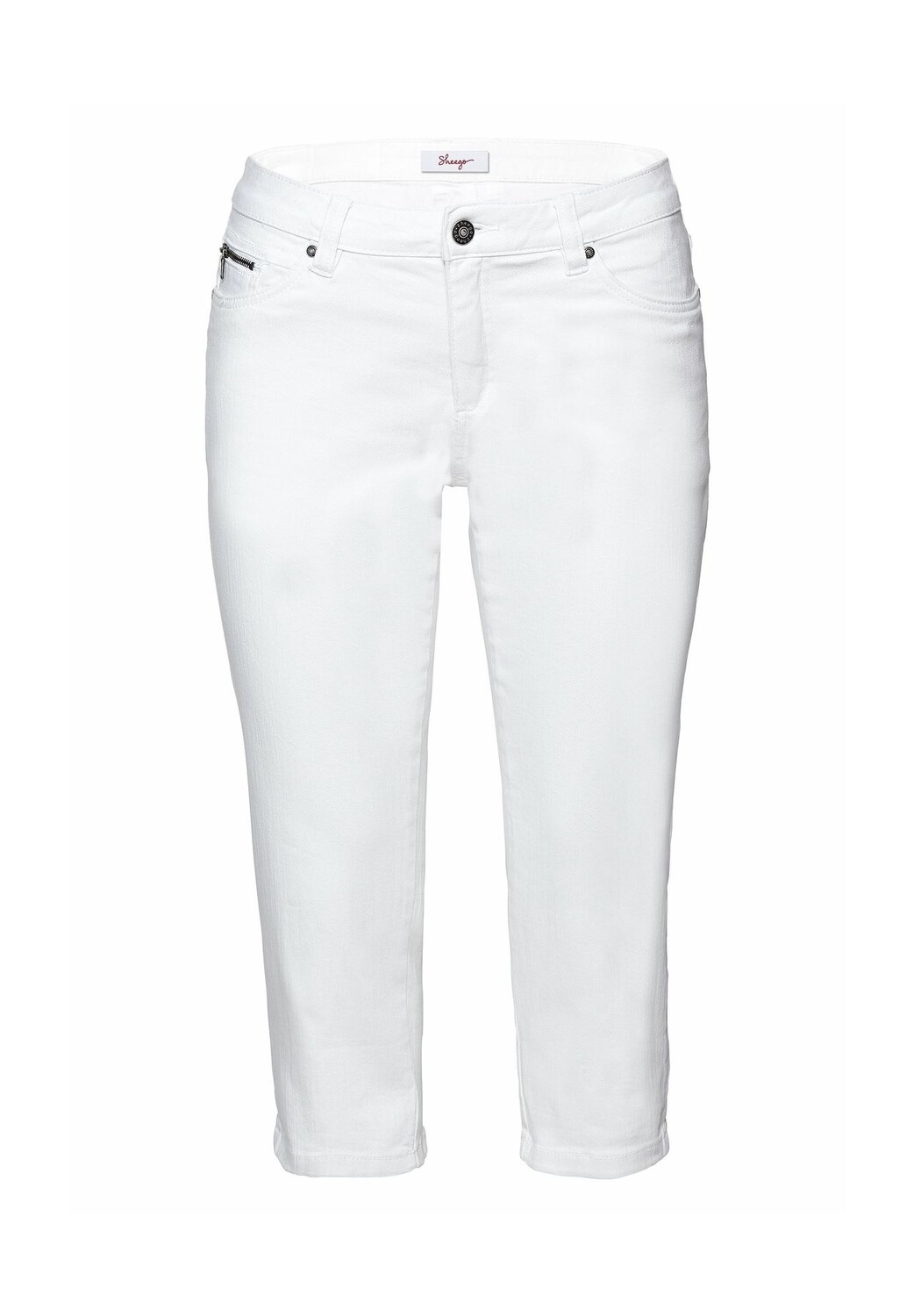 Джинсы-капри с эффектами поношенности sheego, цвет White Denim
Джинсы-капри с эффектами поношенности sheego, цвет White Denim