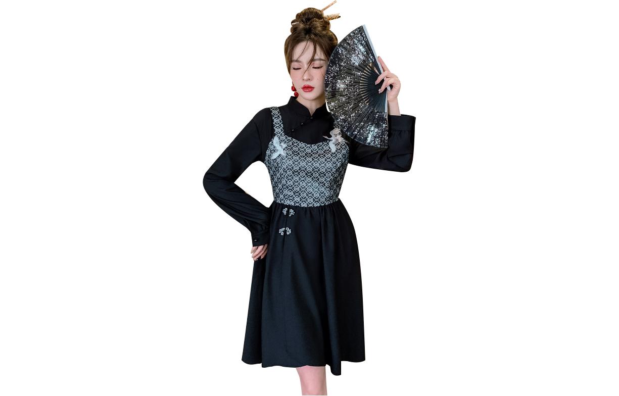 JK&JS Женское черное платье с длинными рукавами
JK&JS Женское черное платье с длинными рукавами