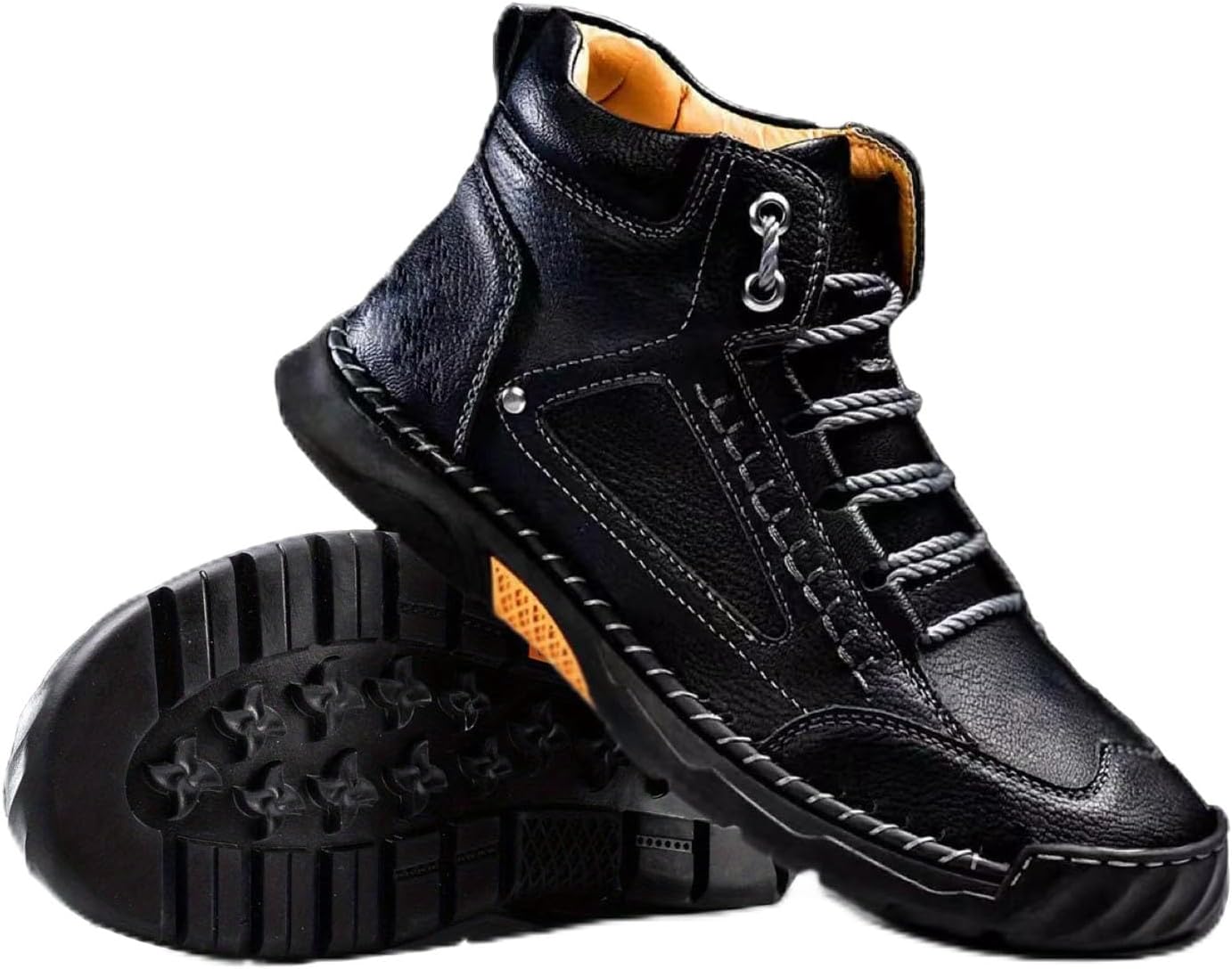 Мужские ручной работы кожаные чукка-бутсы Exusiai - модные высокие кеды на щиколотке, легкие лоферы для повседневной носки, прогулок, вождения и активного отдыха на улице, черный
Мужские ручной работы кожаные чукка-бутсы Exusiai - модные высокие кеды на щиколотке, легкие лоферы для повседневной носки, прогулок, вождения и активного отдыха на улице, черный