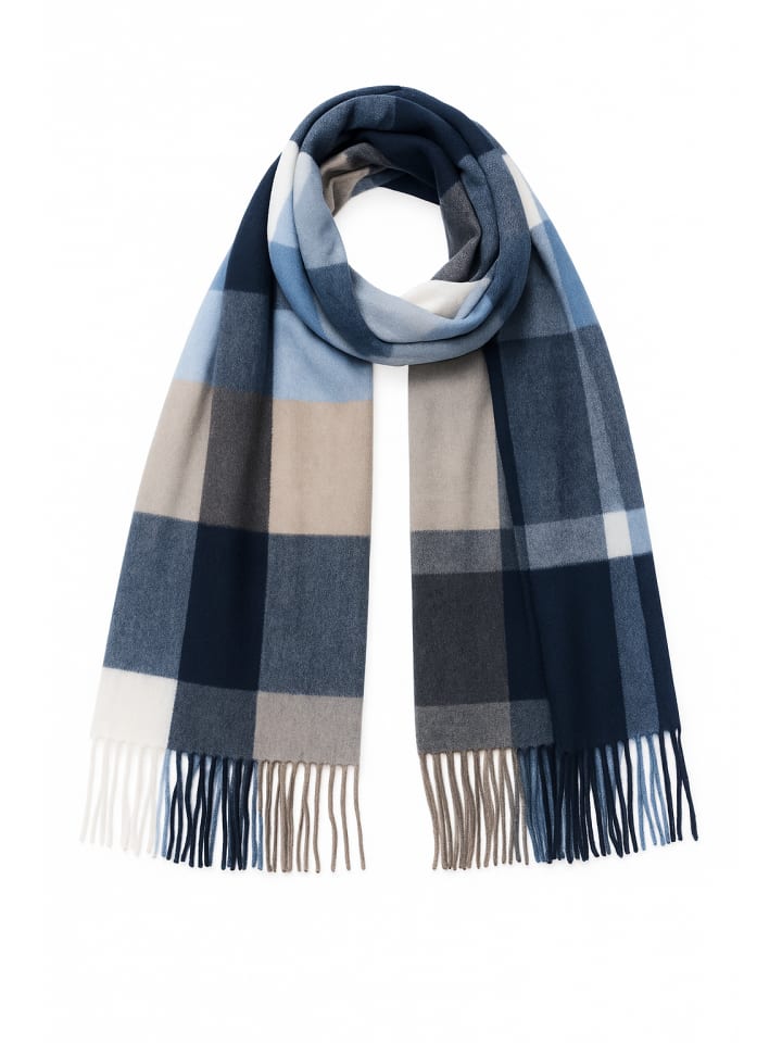 Мягкий вязаный шарф с бахромой и геометрическим узором синего цвета. Faera
Мягкий вязаный шарф с бахромой и геометрическим узором синего цвета. Faera