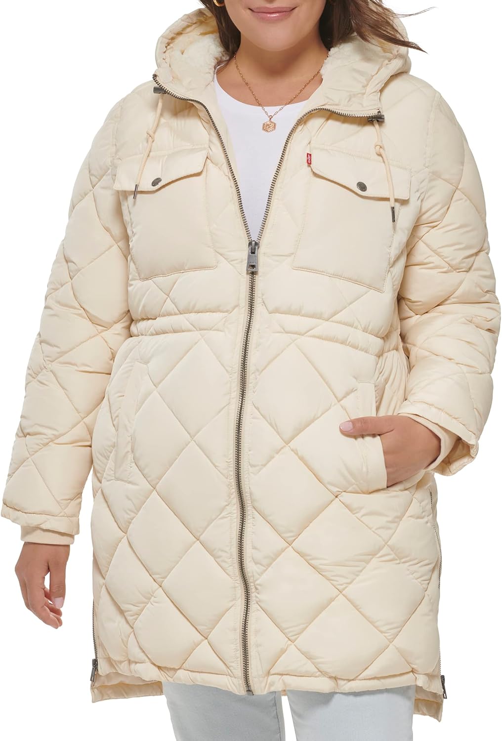 Женская длинная парка Levi's с мягкой подкладкой из шерпы и ромбовидной стежкой, экрю
Женская длинная парка Levi's с мягкой подкладкой из шерпы и ромбовидной стежкой, экрю