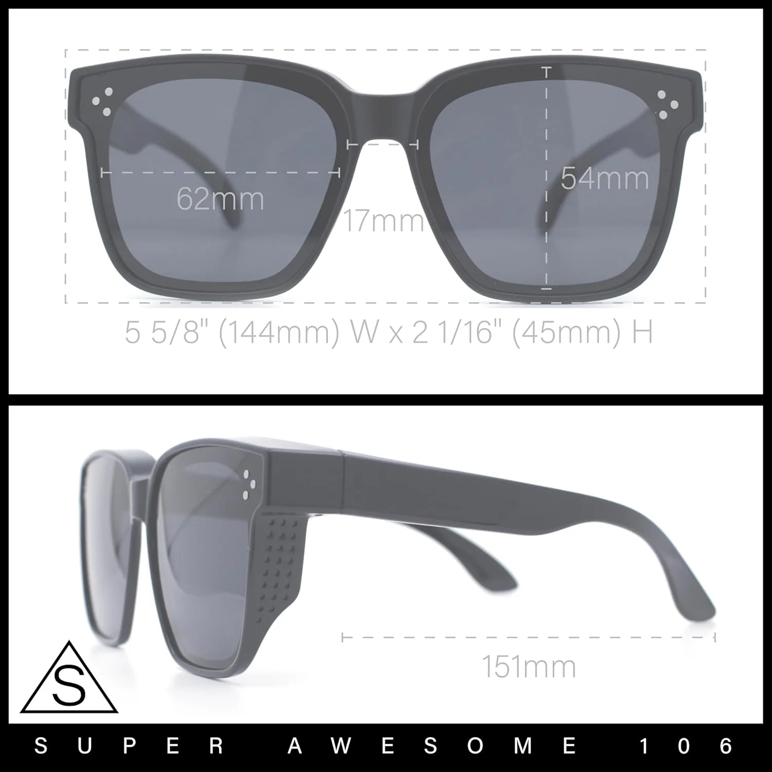 SA106 Женские поляризованные очки со вставными линзами, увеличенной оправой в форме рога, компактная посадка поверх солнцезащитных очков, Tortoise - Brown
SA106 Женские поляризованные очки со вставными линзами, увеличенной оправой в форме рога, компактная посадка поверх солнцезащитных очков, Tortoise - Brown