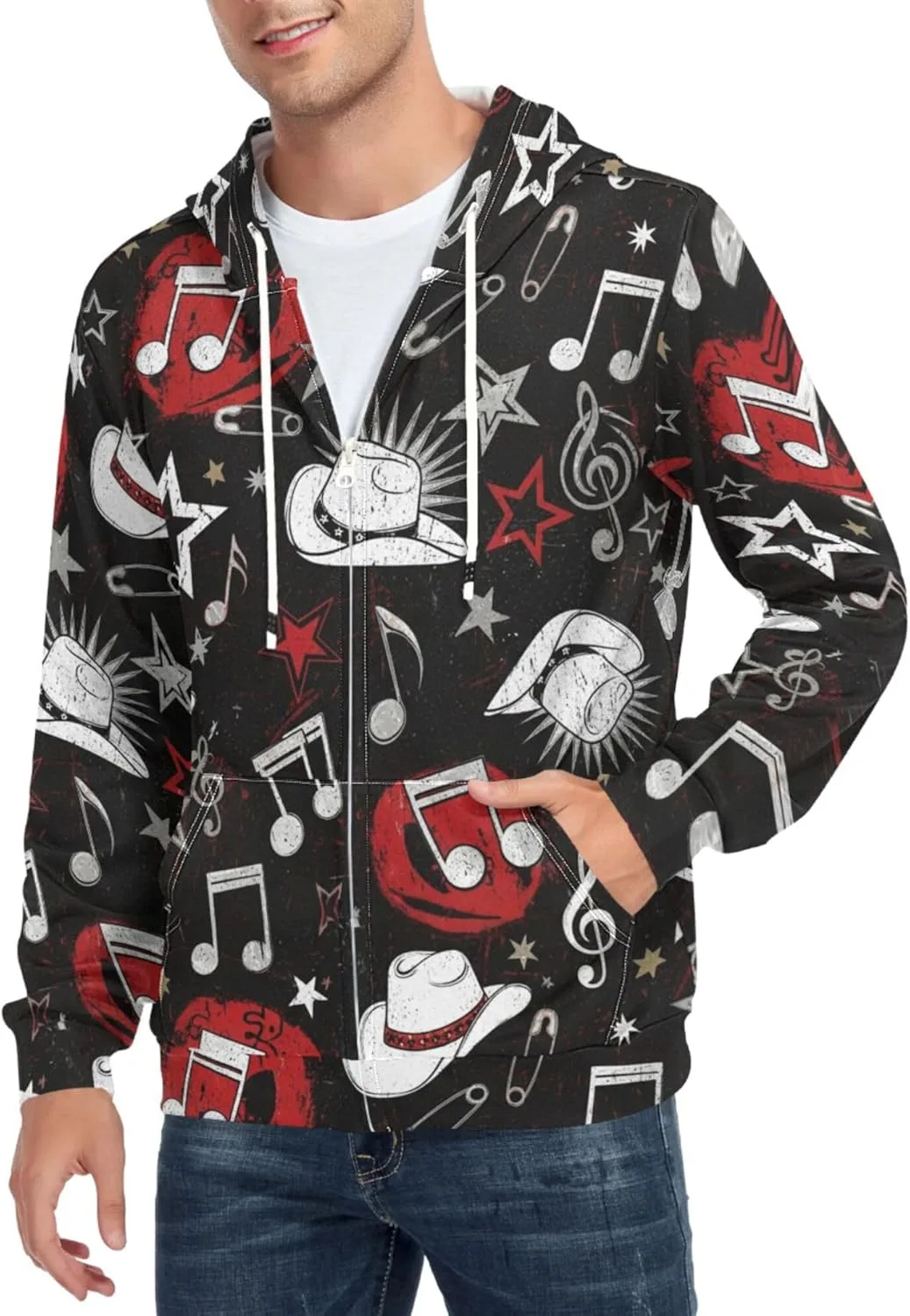 Мужской худи с полной молнией и тематическим принтом в стиле кантри CUPADA
Мужской худи с полной молнией и тематическим принтом в стиле кантри CUPADA