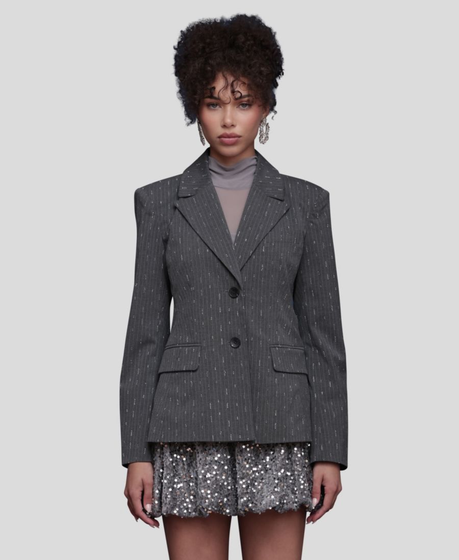 Блейзер с длинными рукавами в тонкую полоску Avec Les Filles, Gray Pinstripe / Silver
Блейзер с длинными рукавами в тонкую полоску Avec Les Filles, Gray Pinstripe / Silver