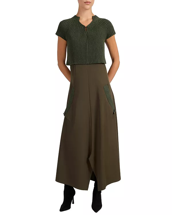 Платье-Миди Johanna из микс-медиа с короткими рукавами Santorelli, зеленый
Платье-Миди Johanna из микс-медиа с короткими рукавами Santorelli, зеленый