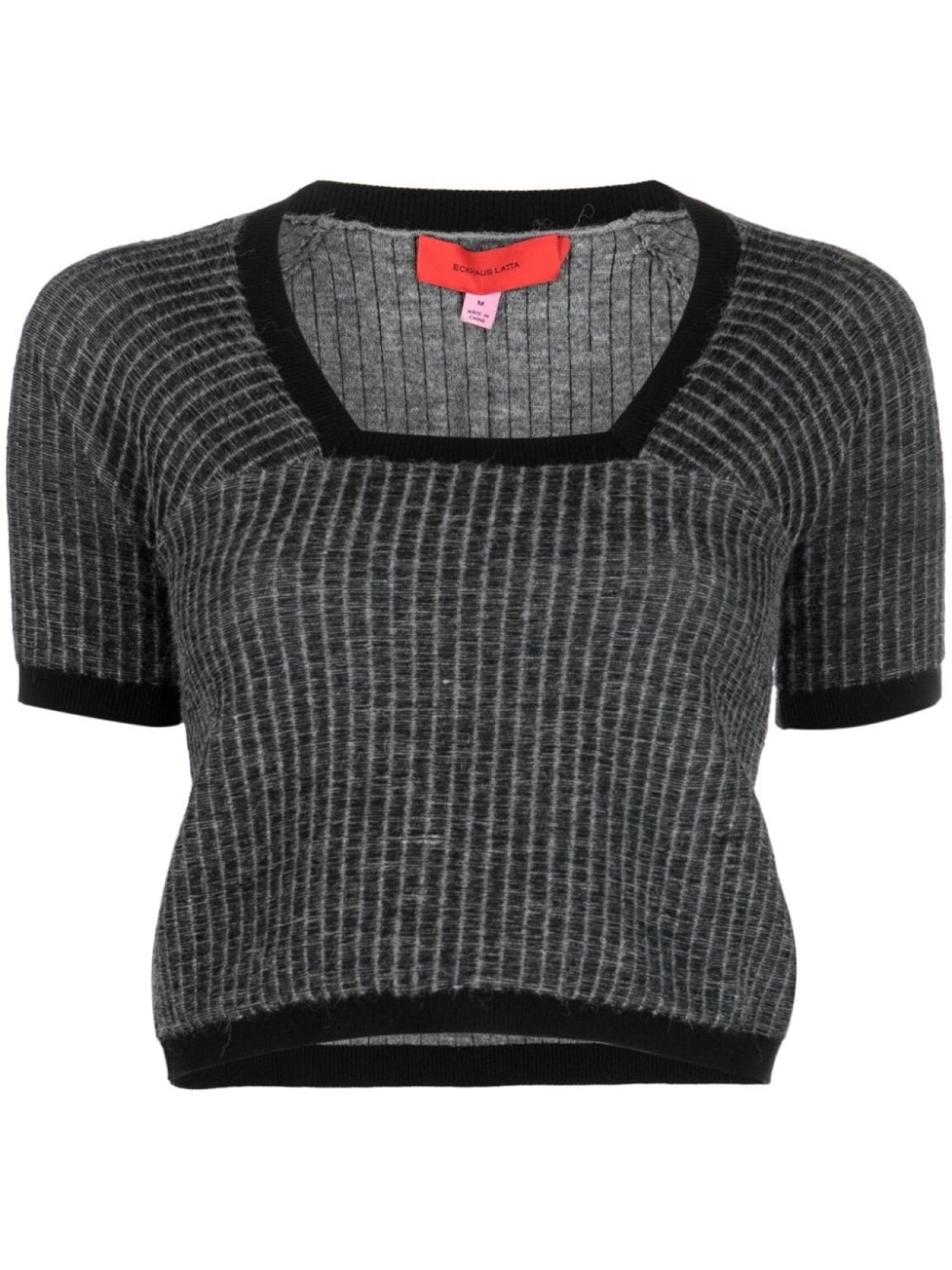 Eckhaus Latta укороченная футболка Amoretto в рубчик, серый
Eckhaus Latta укороченная футболка Amoretto в рубчик, серый