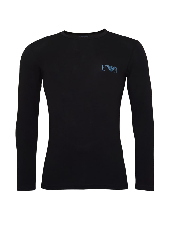 Лонгслив Emporio Armani, черный 
Лонгслив Emporio Armani, черный