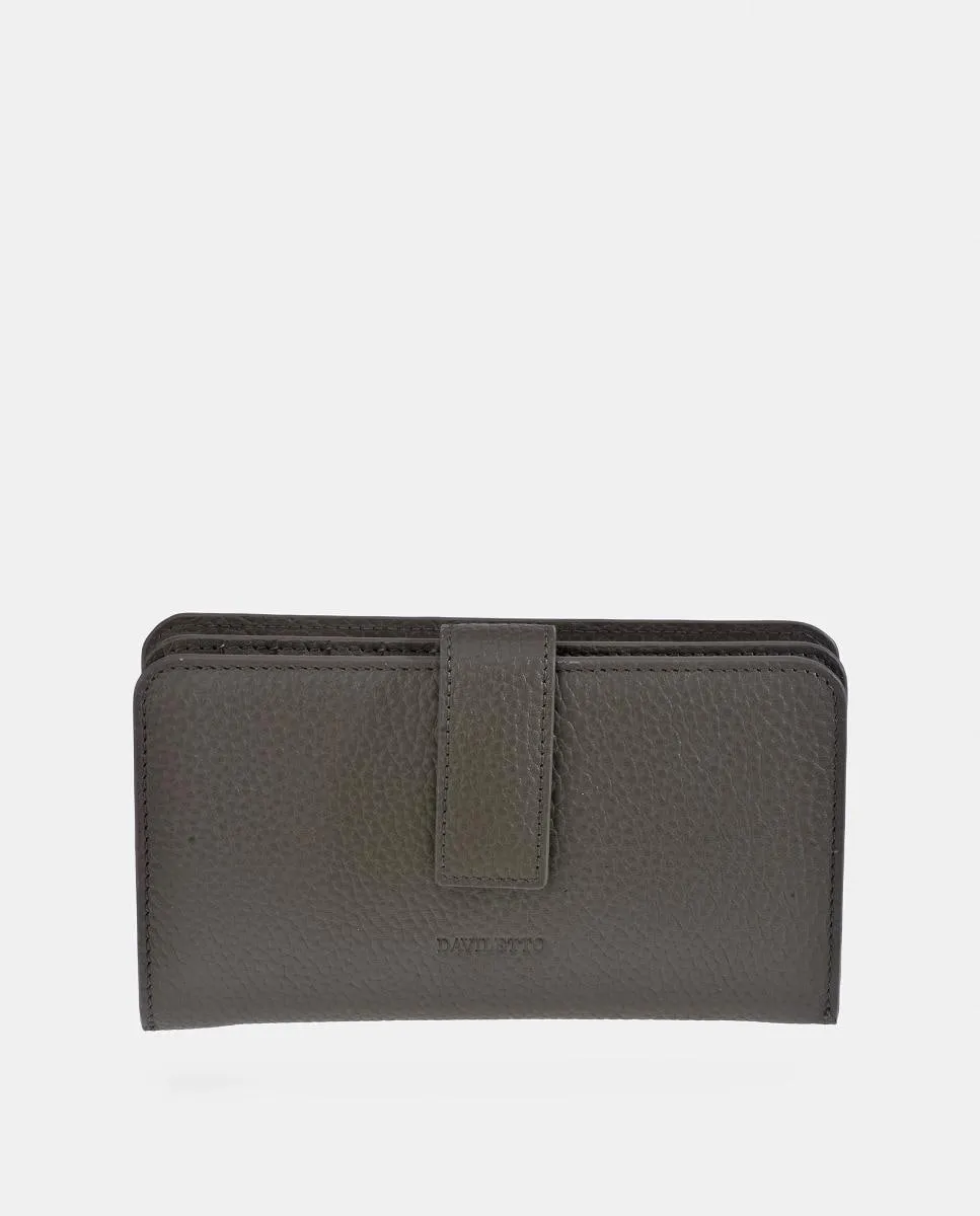 Большой женский кошелек из зернистой кожи Daviletto, серо-коричневый
Большой женский кошелек из зернистой кожи Daviletto, серо-коричневый