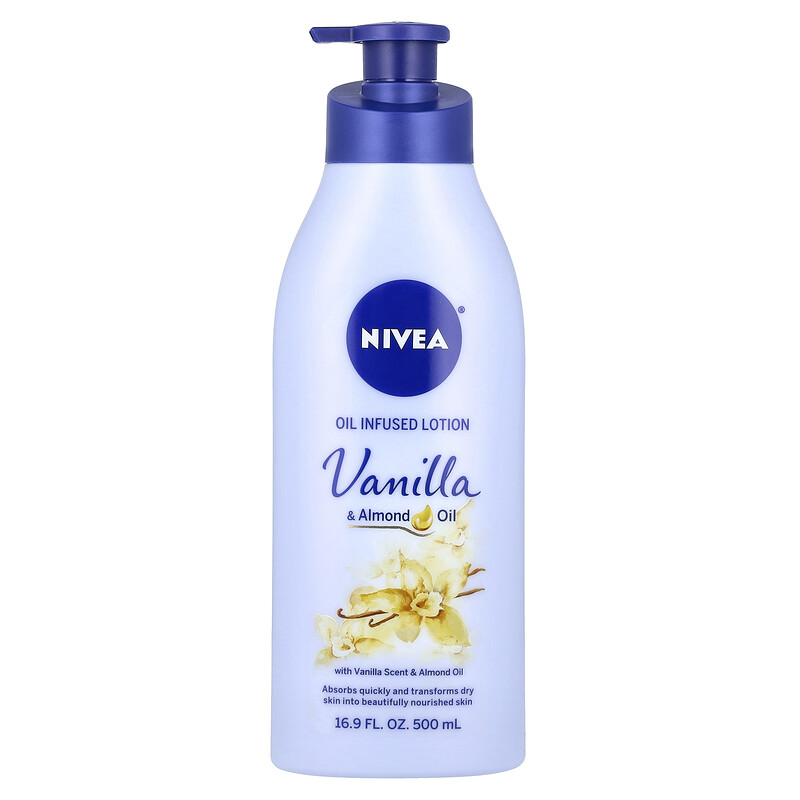 Nivea, Масляный лосьон, ванильное и миндальное масло, 500 мл (16,9 жидк. унц.)
Nivea, Масляный лосьон, ванильное и миндальное масло, 500 мл (16,9 жидк. унц.)