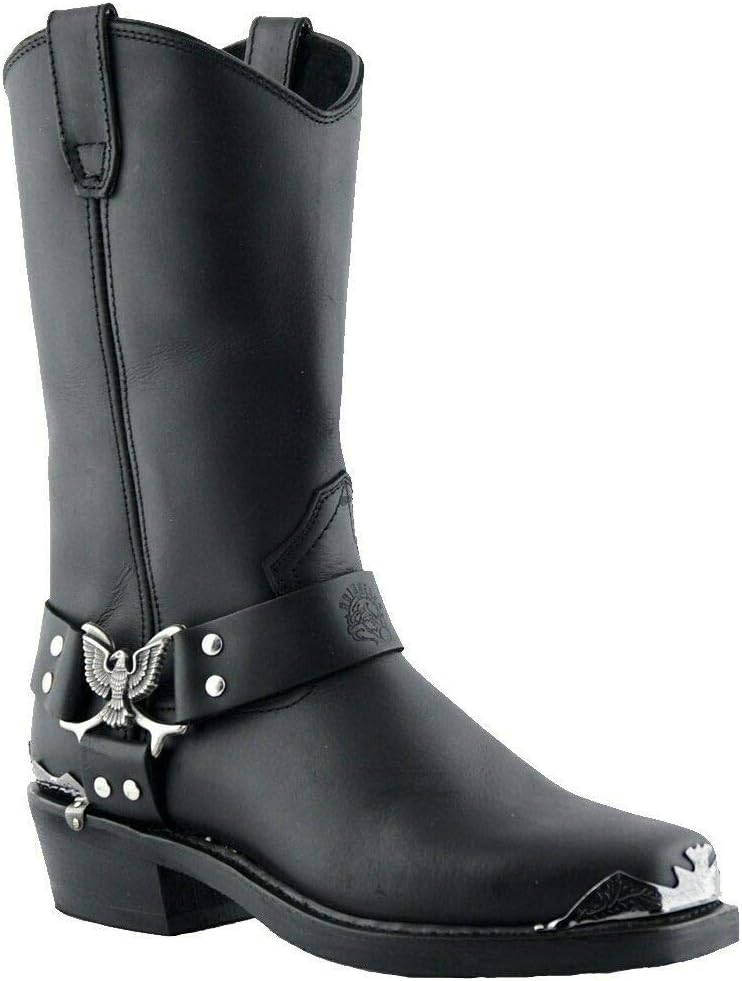 Мужские кожаные байкерские и ковбойские ботинки Grinders Western Eagle Hi черные
Мужские кожаные байкерские и ковбойские ботинки Grinders Western Eagle Hi черные