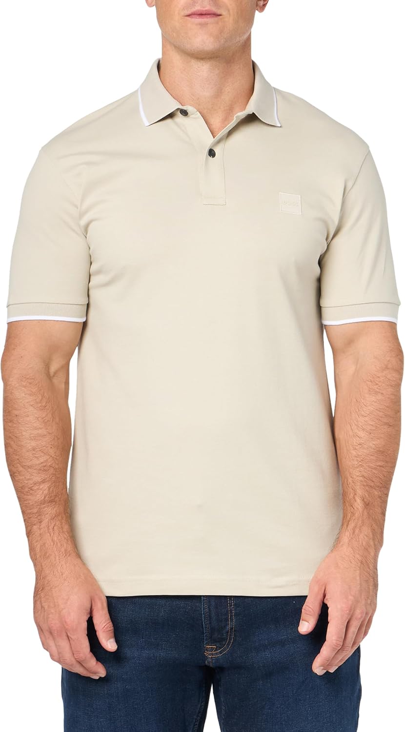 BOSS Мужская поло с квадратным логотипом Slim Fit из хлопка, Stone Beige
BOSS Мужская поло с квадратным логотипом Slim Fit из хлопка, Stone Beige