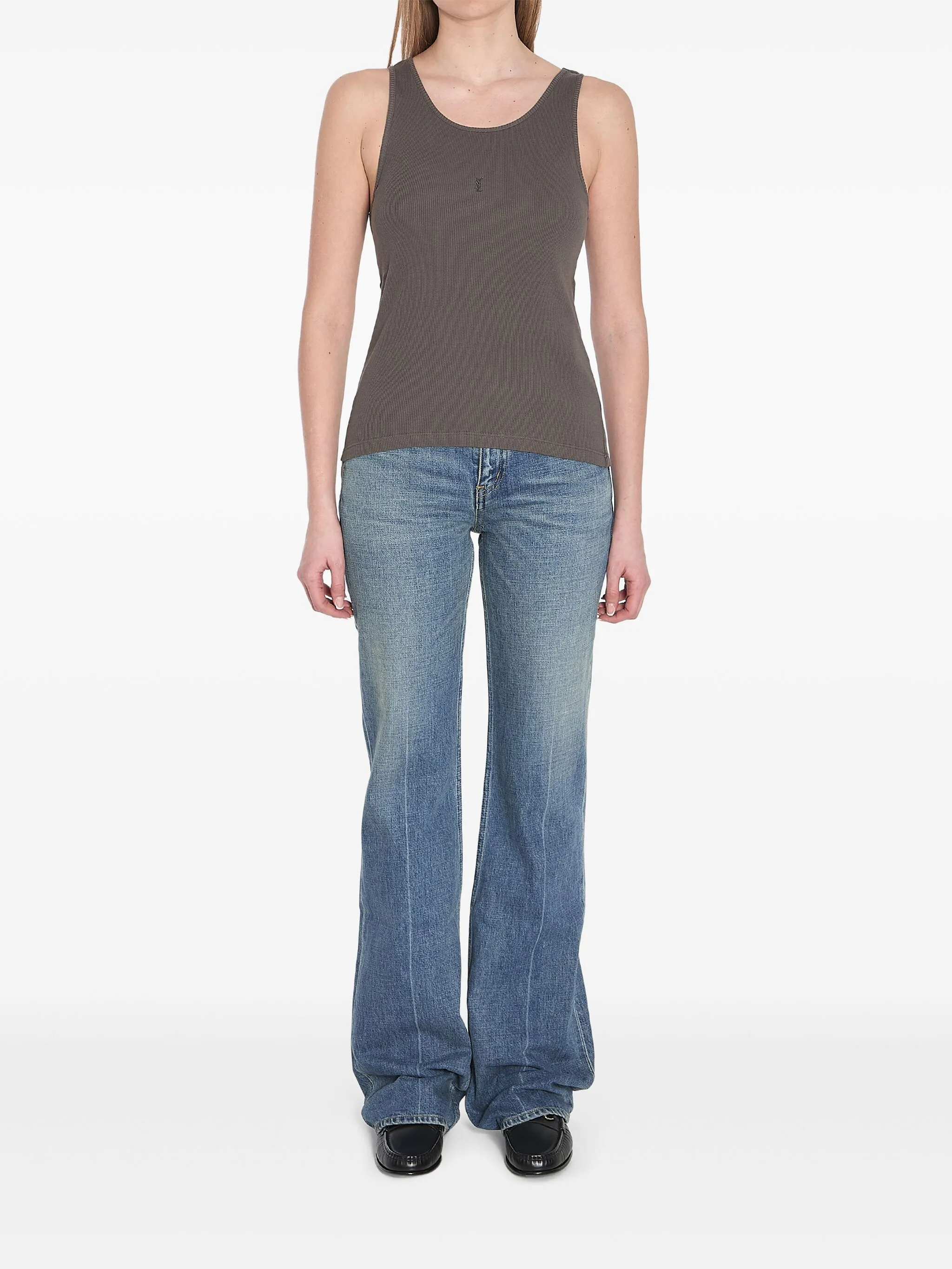 Топ Cassandre без рукавов Saint Laurent, серый
Топ Cassandre без рукавов Saint Laurent, серый