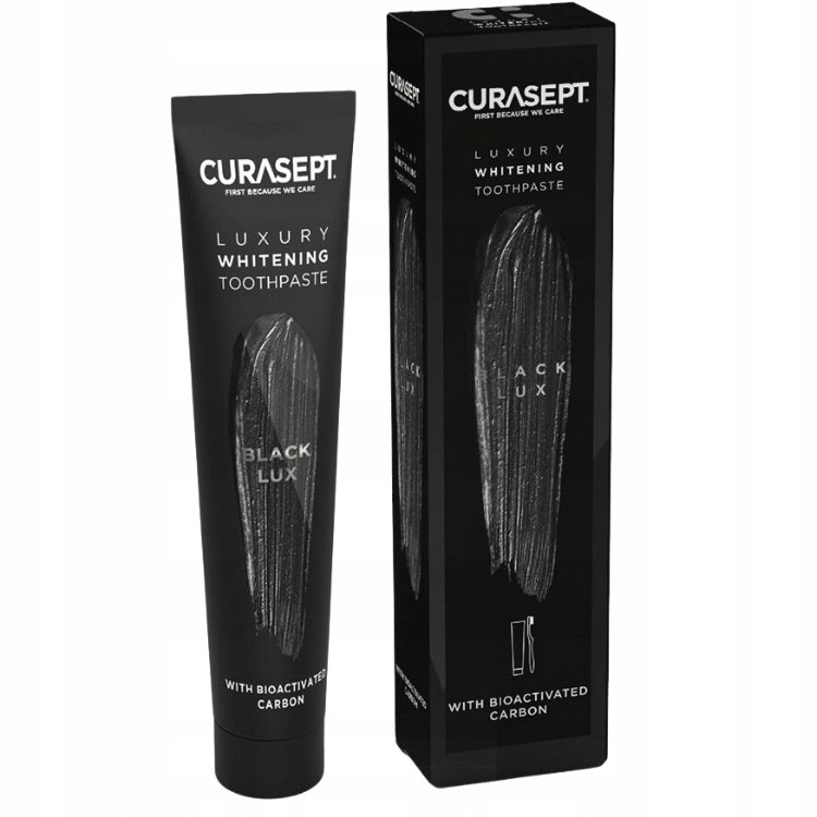 Curasept Black Lux черная отбеливающая зубная паста с отбеливающим эффектом 75 мл 
Curasept Black Lux черная отбеливающая зубная паста с отбеливающим эффектом 75 мл