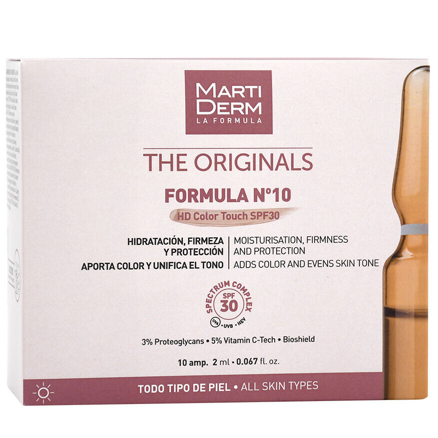 Увлажняющая и укрепляющая сыворотка для лица в ампулах Martiderm The Originals Formula N10 Hd Color Touch Spf30, 10х2 мл
Увлажняющая и укрепляющая сыворотка для лица в ампулах Martiderm The Originals Formula N10 Hd Color Touch Spf30, 10х2 мл