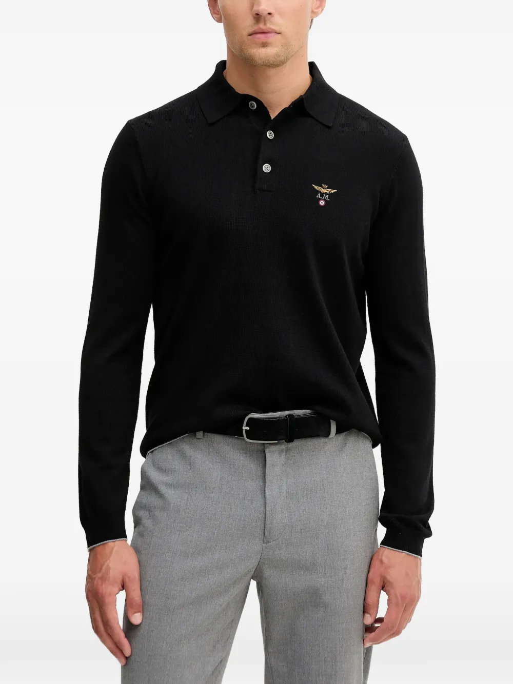 Поло с вышитым логотипом Aeronautica Militare, черный
Поло с вышитым логотипом Aeronautica Militare, черный