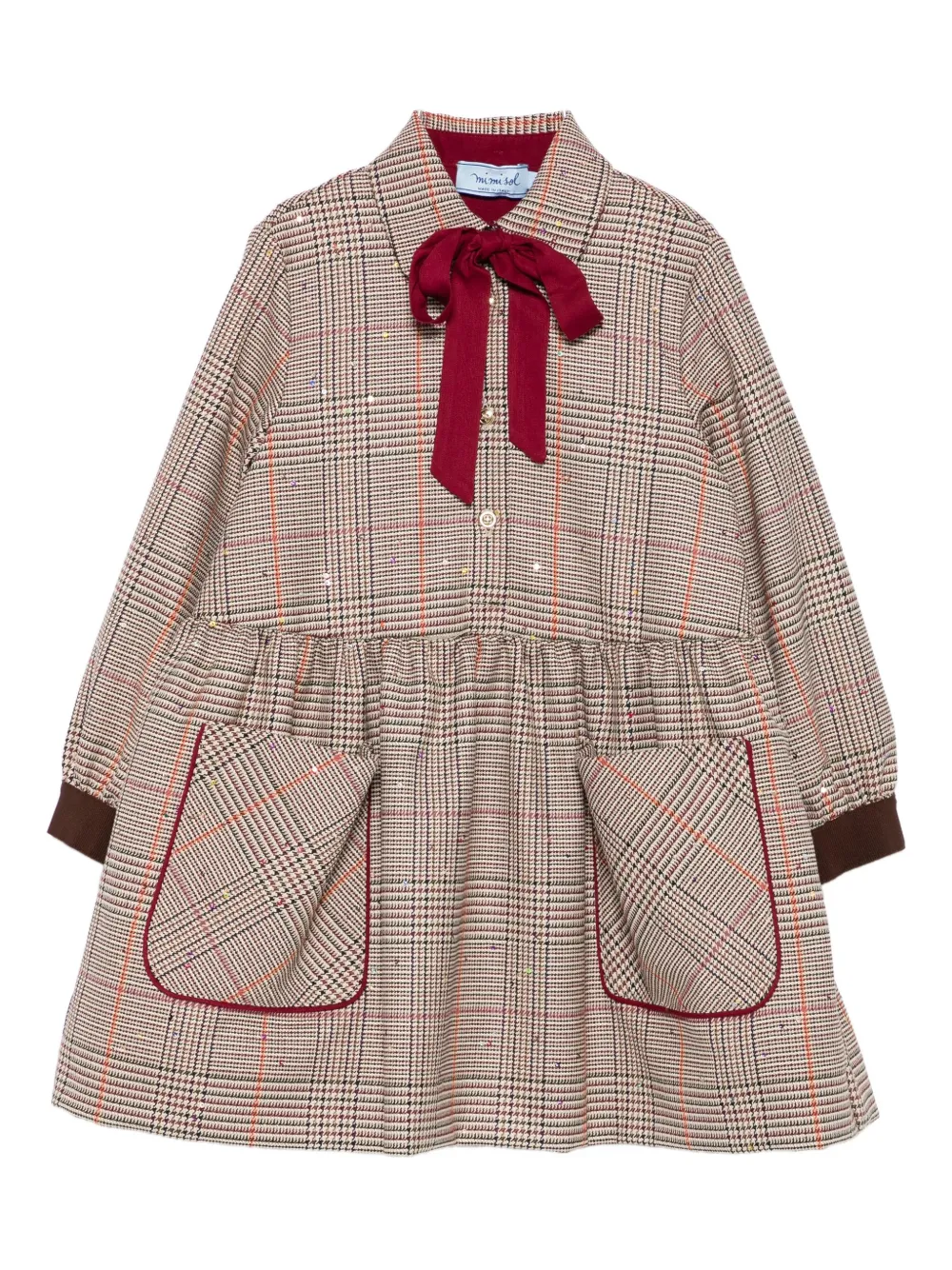 Платье в клетку с бантом Mi Mi Sol, коричневый
Платье в клетку с бантом Mi Mi Sol, коричневый