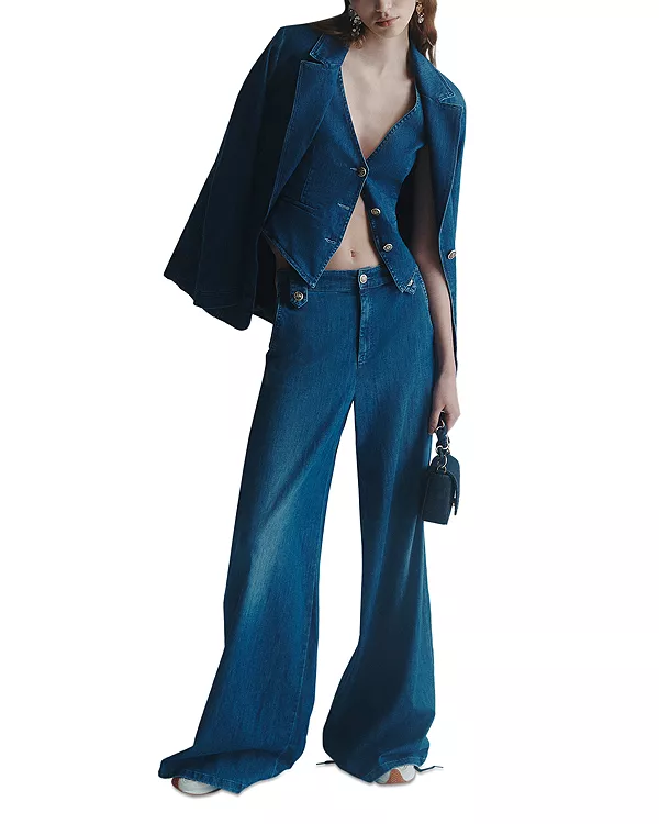 Джинсы с широкими штанинами синего цвета Marella, синий
Джинсы с широкими штанинами синего цвета Marella, синий