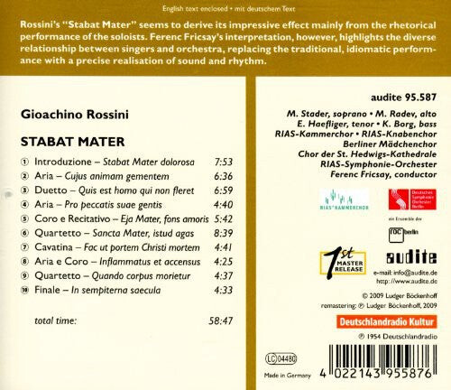 CD диск Rossini / Deutsches Symphonie Orch / Fricsay: Edition Ferenc Fricsay 11
CD диск Rossini / Deutsches Symphonie Orch / Fricsay: Edition Ferenc Fricsay 11