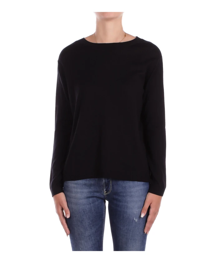 Черный шелково-хлопковый свитер в стиле выходного дня Max Mara, черный
Черный шелково-хлопковый свитер в стиле выходного дня Max Mara, черный